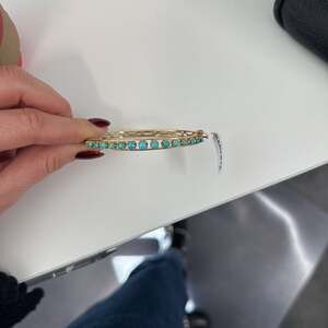 Vintage High-Grade Natural Blue/Blue Green Turquoise Stone Bracelet 6.5"